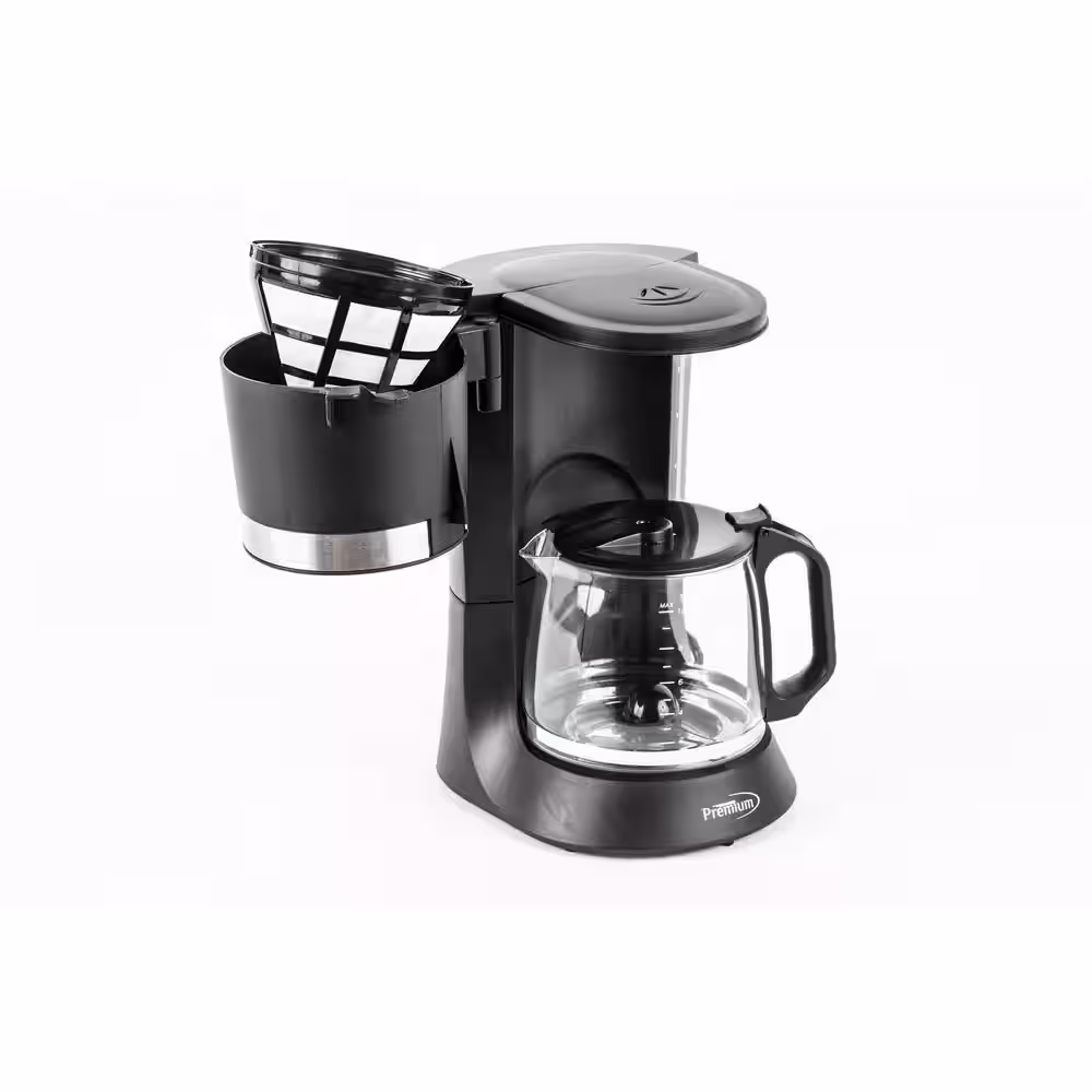 Premium LEVELLA Pause to Pour 10-Cup Black Drip Coffee Maker with Glass Carafe