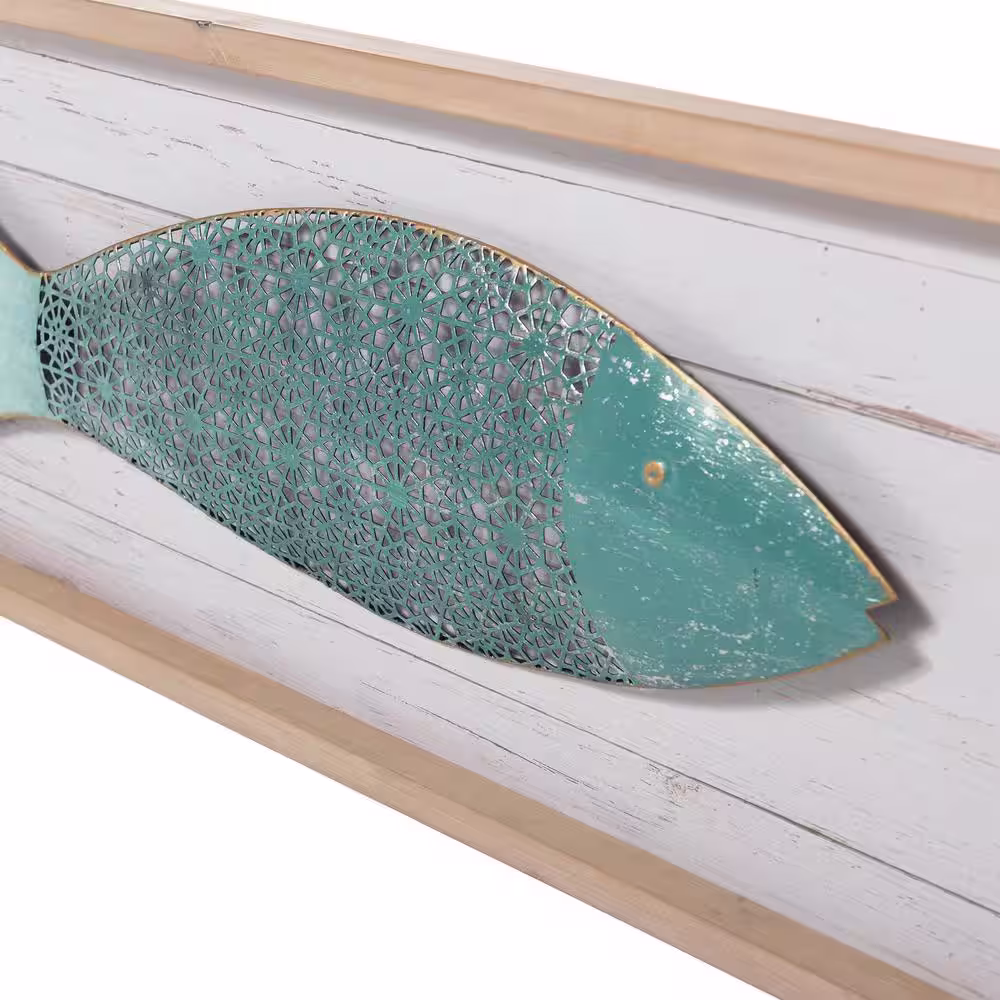 StyleCraft School of Three Fish Fir Wood Decorative Sign