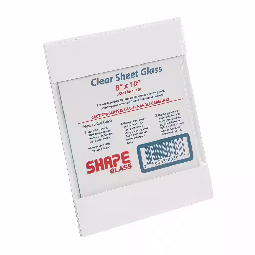 None 8 in. x 10 in. x .093 in. Clear Glass