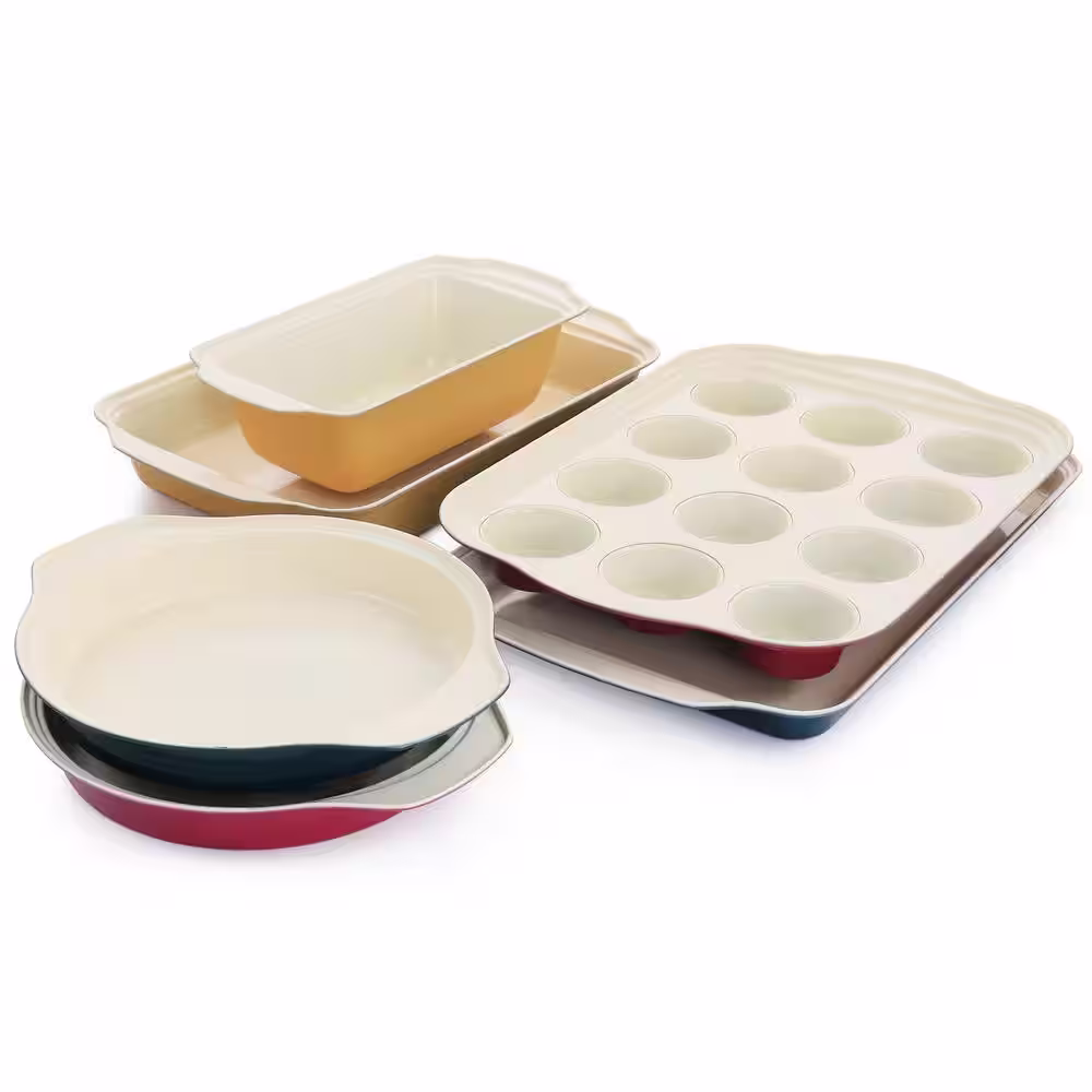 None Savory Saffron 6-Piece Ceramic Nonstick Bakeware Set in Multi