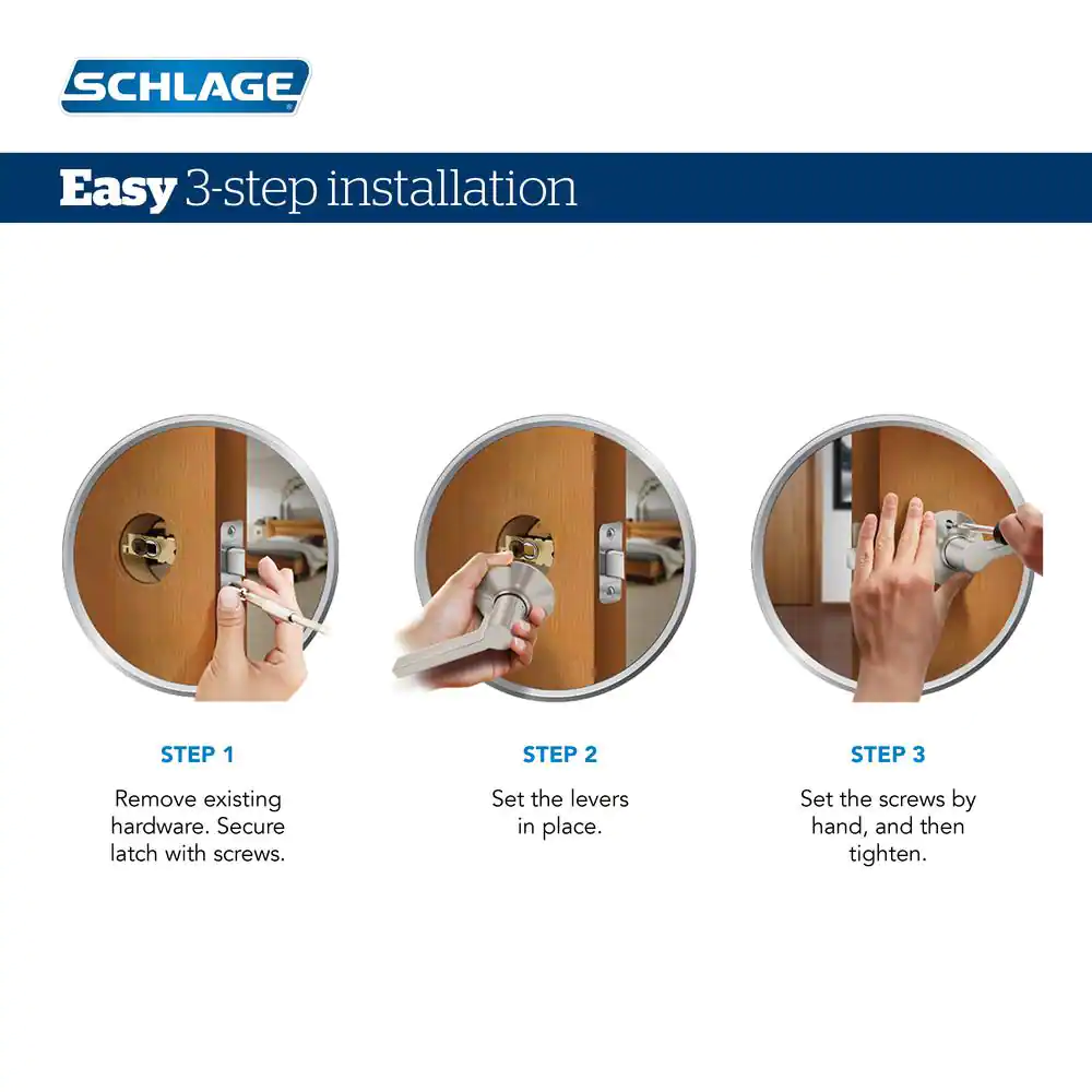 Schlage Broadway Satin Nickel Passage Hall/Closet Door Handle