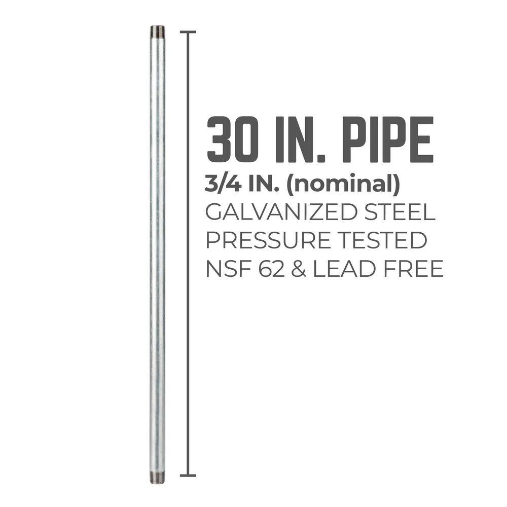 PIPE DECOR 3/4 in. x 2.5 ft. Galvanized Steel Pipe (4-Pack)