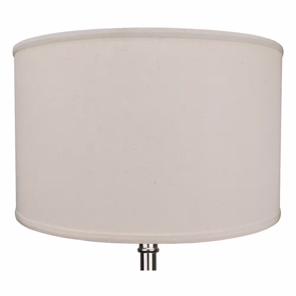 FenchelShades.com 18 in. Top Diameter x 18 in. Bottom Diameter x 11 in. H Linen Beige Homespun Drum Lamp Shade