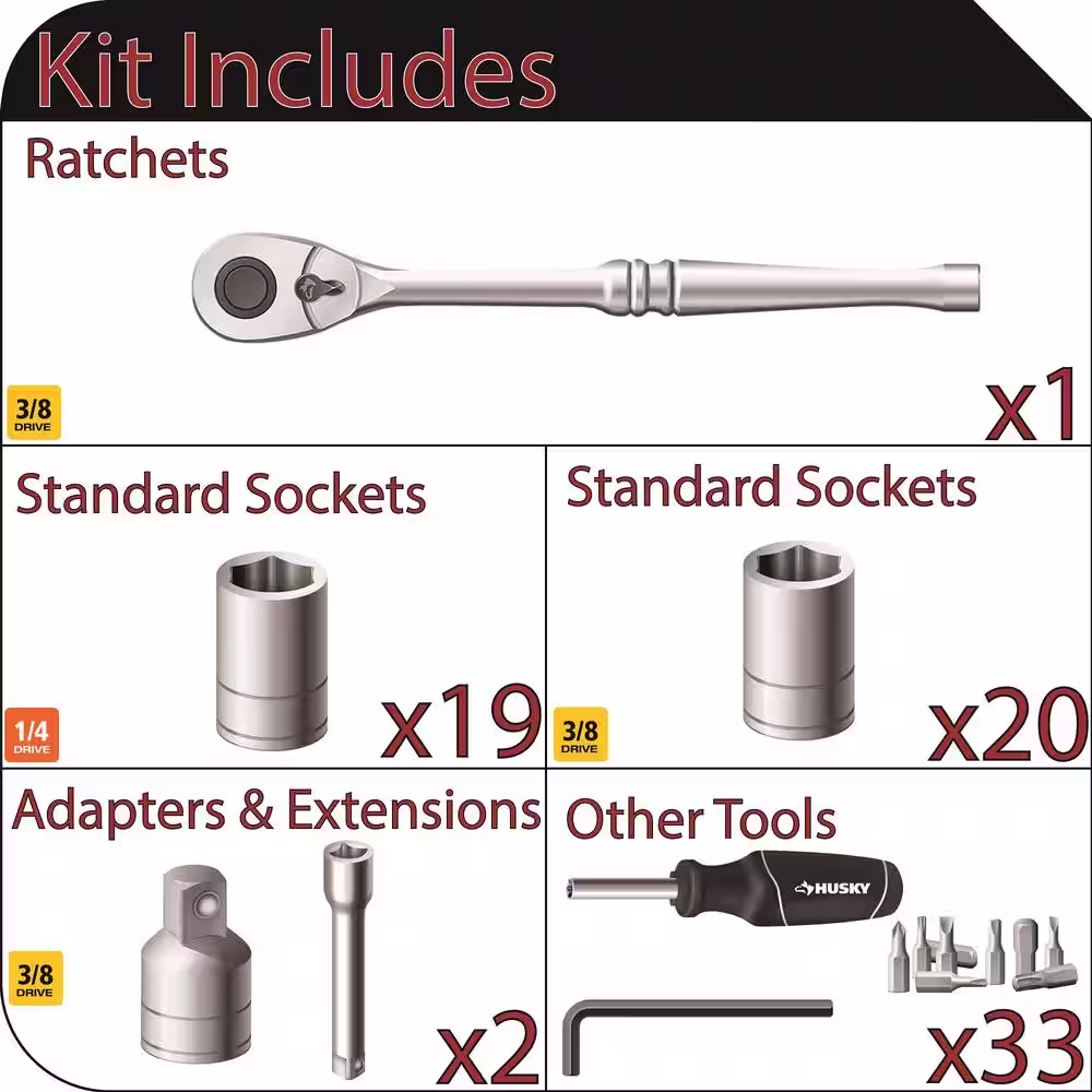 Husky Mechanics Tool Set (75-Piece)