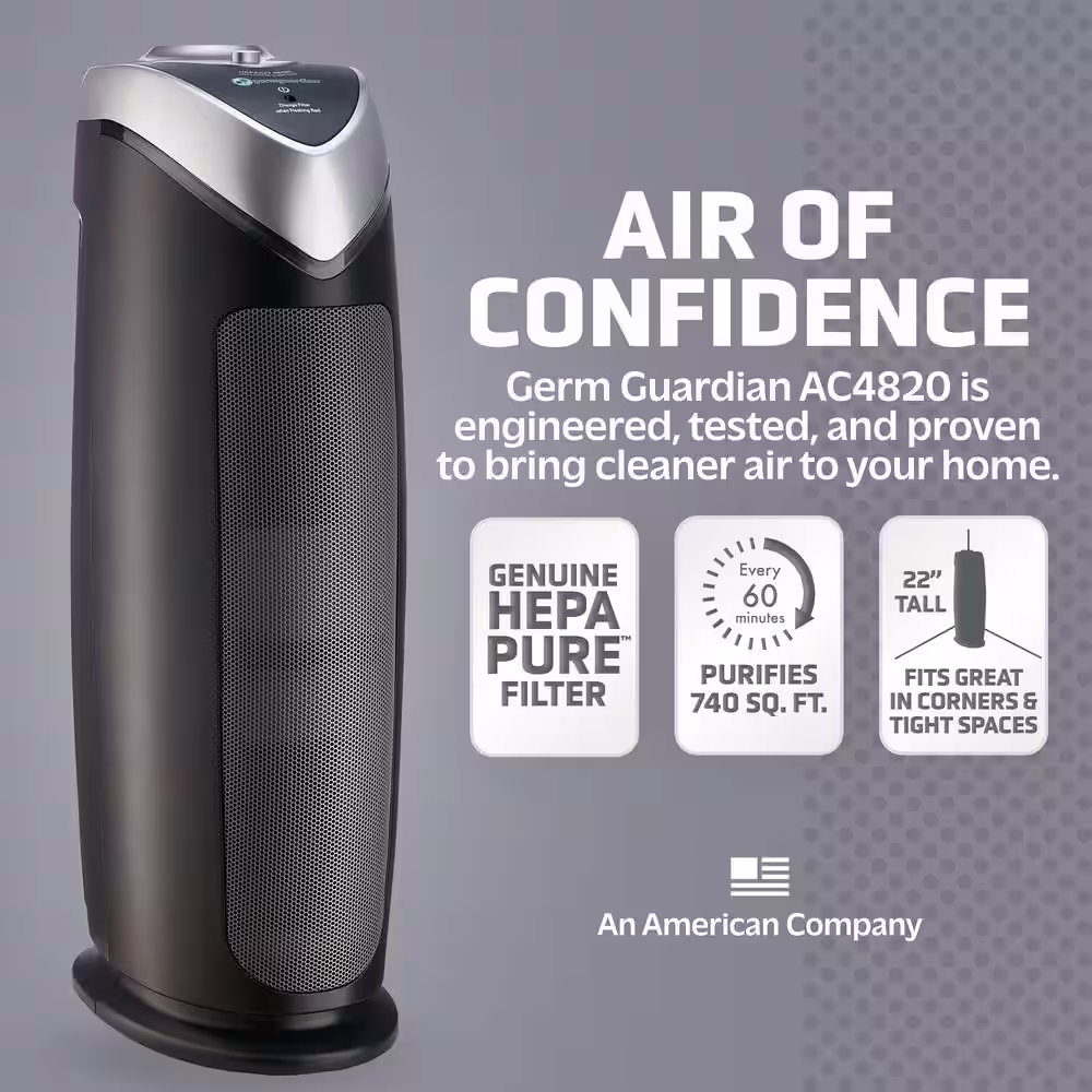 GermGuardian Air Purifier with HEPA Filter and Odor Reduction 22 in. Tower AC4820
