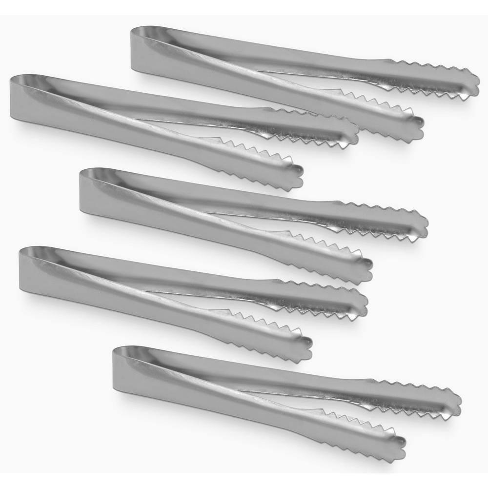ExcelSteel 6 in. (Set of 5) Stainless Steel Condiment Serving Tongs