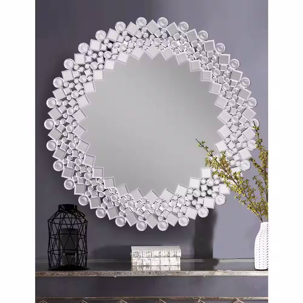 KOHROS 31.5 in. x 31.5 in. Round Modern Decoration Wall Mirror