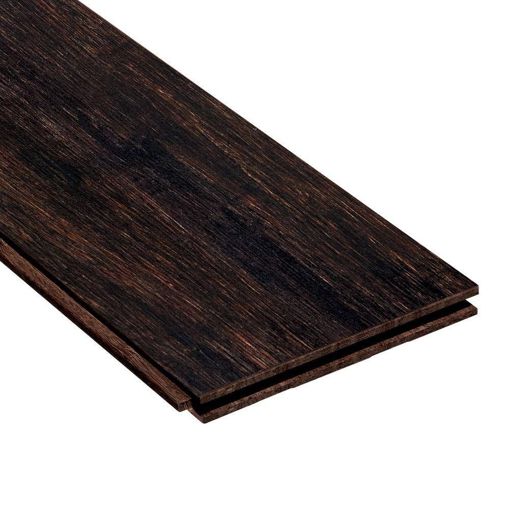 HOMELEGEND Strand Woven Espresso 9/16 in. Thick x 4-3/4 in. Wide x 36 in. Length Solid T&G Bamboo Flooring (19 sqft / case)