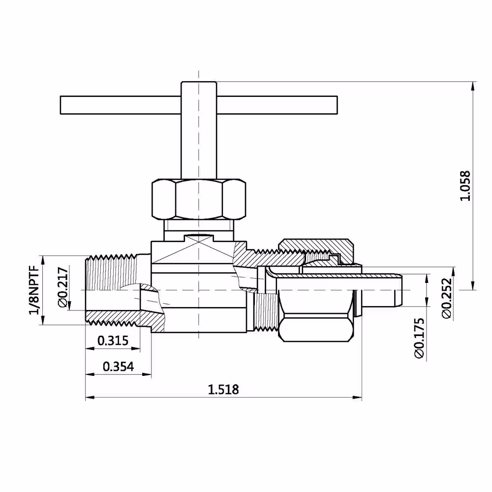 Everbilt 1/4 in. OD Compression x 1/8 in. MIP Brass Valve Fitting