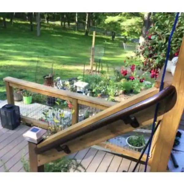 EZ Handrail 8 ft. Textured Black Aluminum Round with Curved Ends Handrail Kit