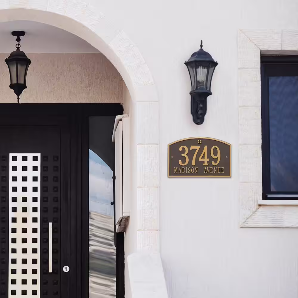 Whitehall Products Cape Charles Standard Rectangular Bronze/Gold Wall 2-Line Address Plaque