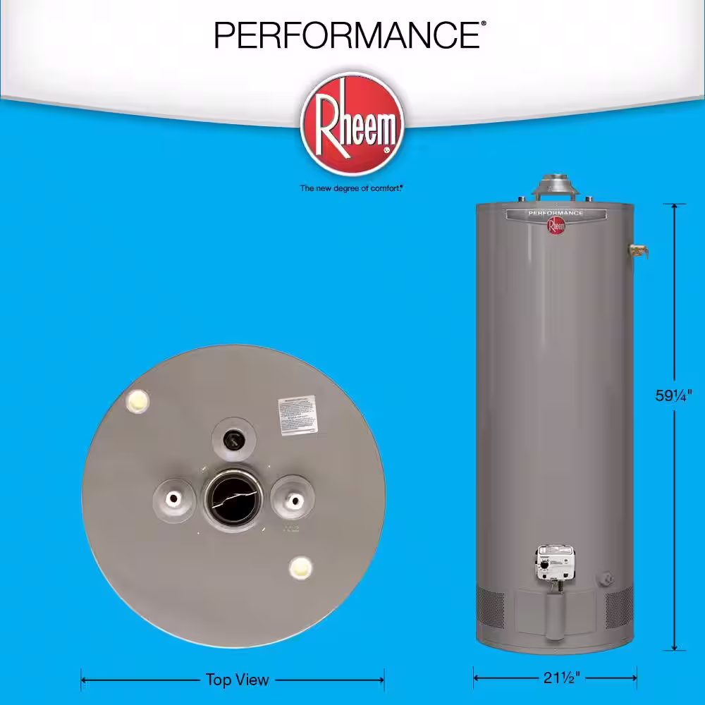 Rheem Performance 50 Gal. Tall 6-Year 36,000 BTU High Efficiency Liquid Propane Water Heater