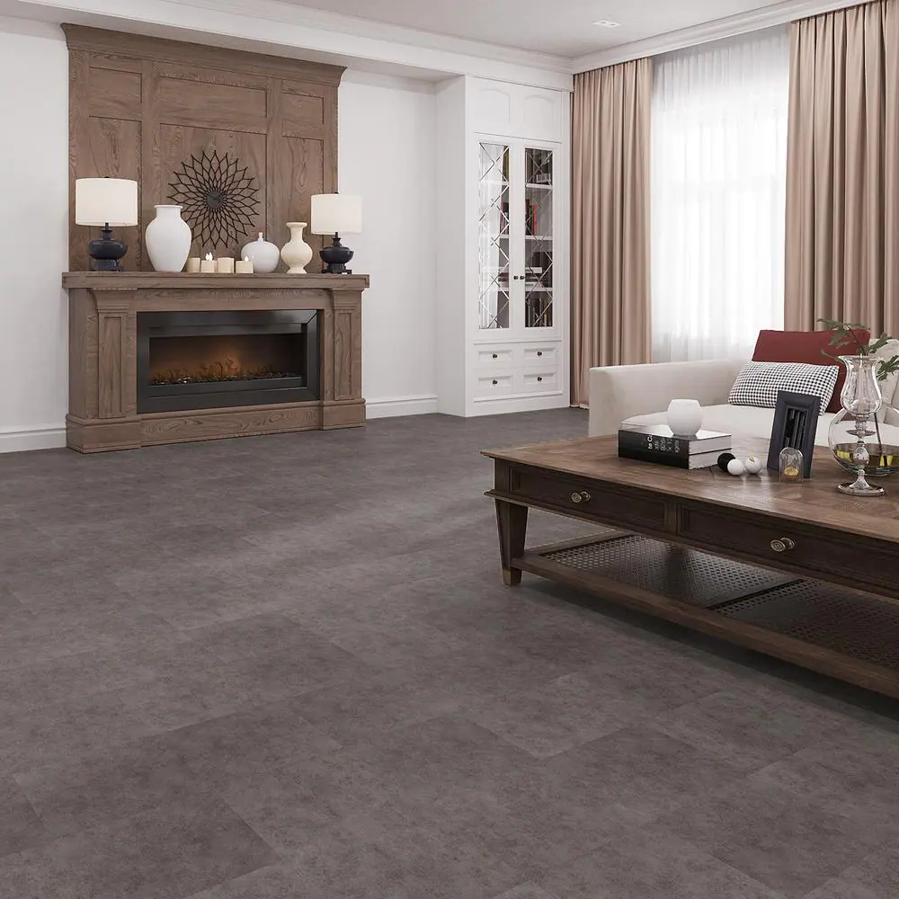 None BaseCore Wool 12 MIL x 12 in. W x 12 in. L Peel and Stick Waterproof Vinyl Tile Flooring (36 sqft/case)