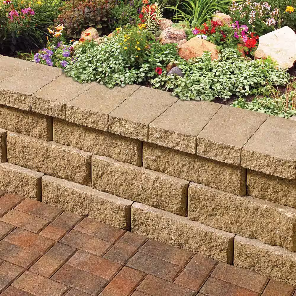 None Diamond 10D 6 in. x 15.75 in. x 10 in. Tan Concrete Retaining Wall Block (40- Piece Pallet)