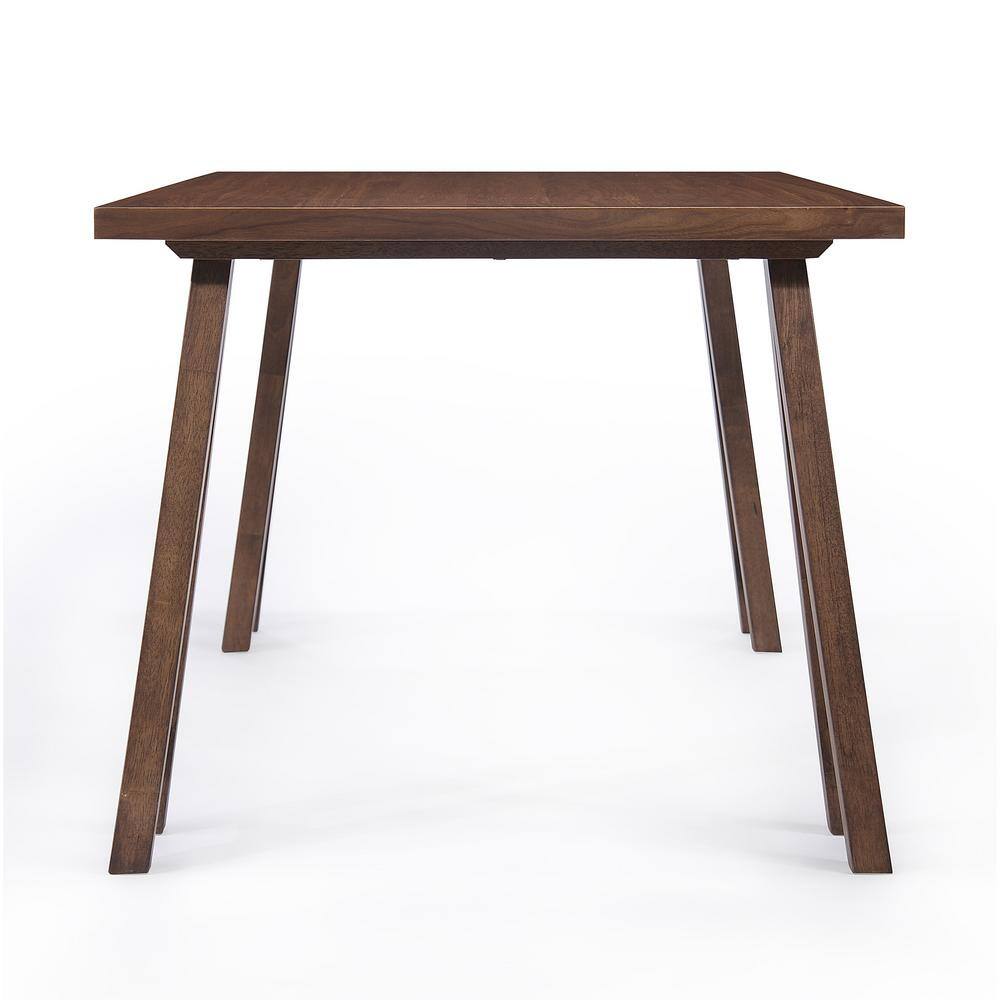Noble House Chazz 7-Piece Rectangle Wood Top Dark Grey and Walnut Standard Height Table Set