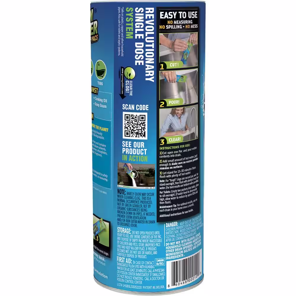 Green Gobbler 8.25 oz. Drain and Toilet Clog Opening Packs (3-Count)