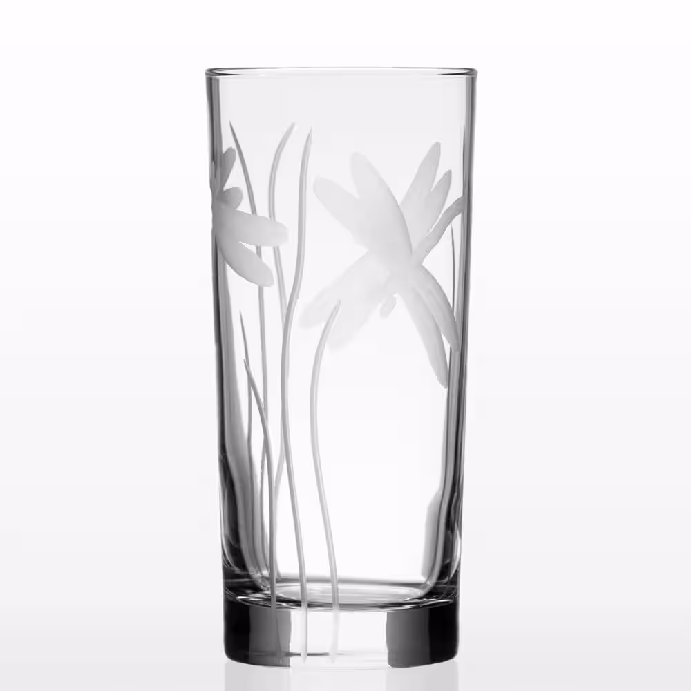 Rolf Glass Dragonfly 15 oz. Clear Highball Glass (Set of 4)