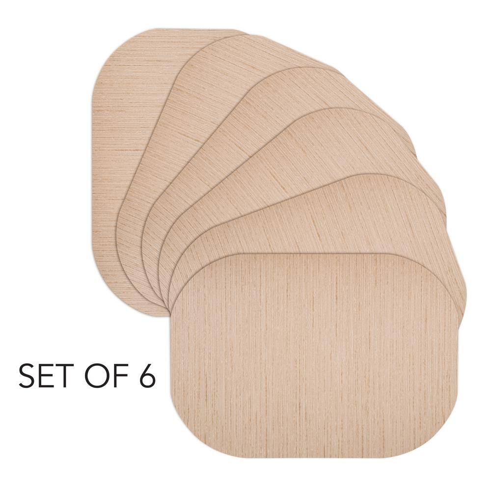 DASCO Easy Care Strings/Oval 17 in. x 12 in. Pearl Vinyl Placemats (Set of 6)
