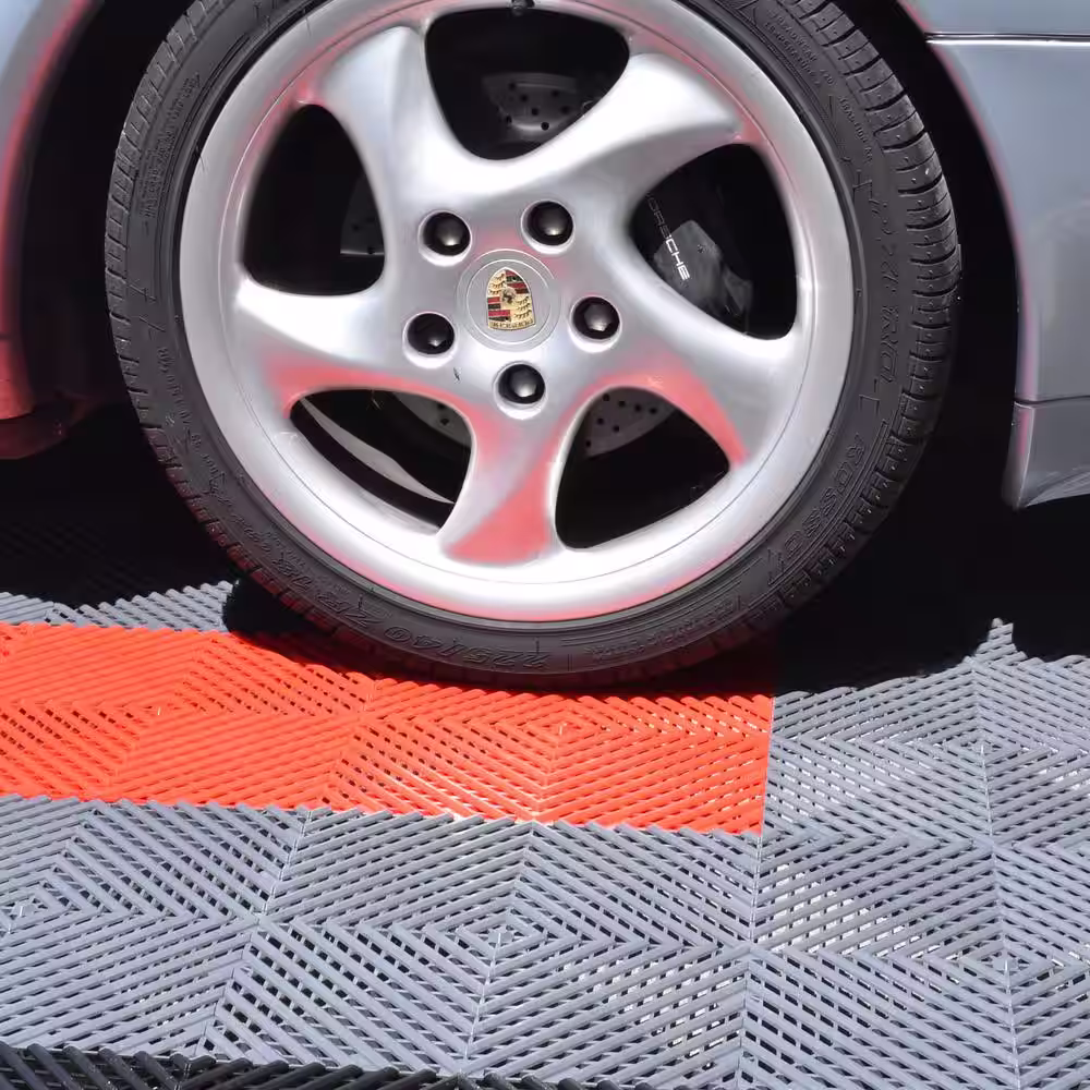 Greatmats Perforated Click 12-1/8 in. x 12-1/8 in. Gray Plastic Garage Floor Tile (25-Pack)