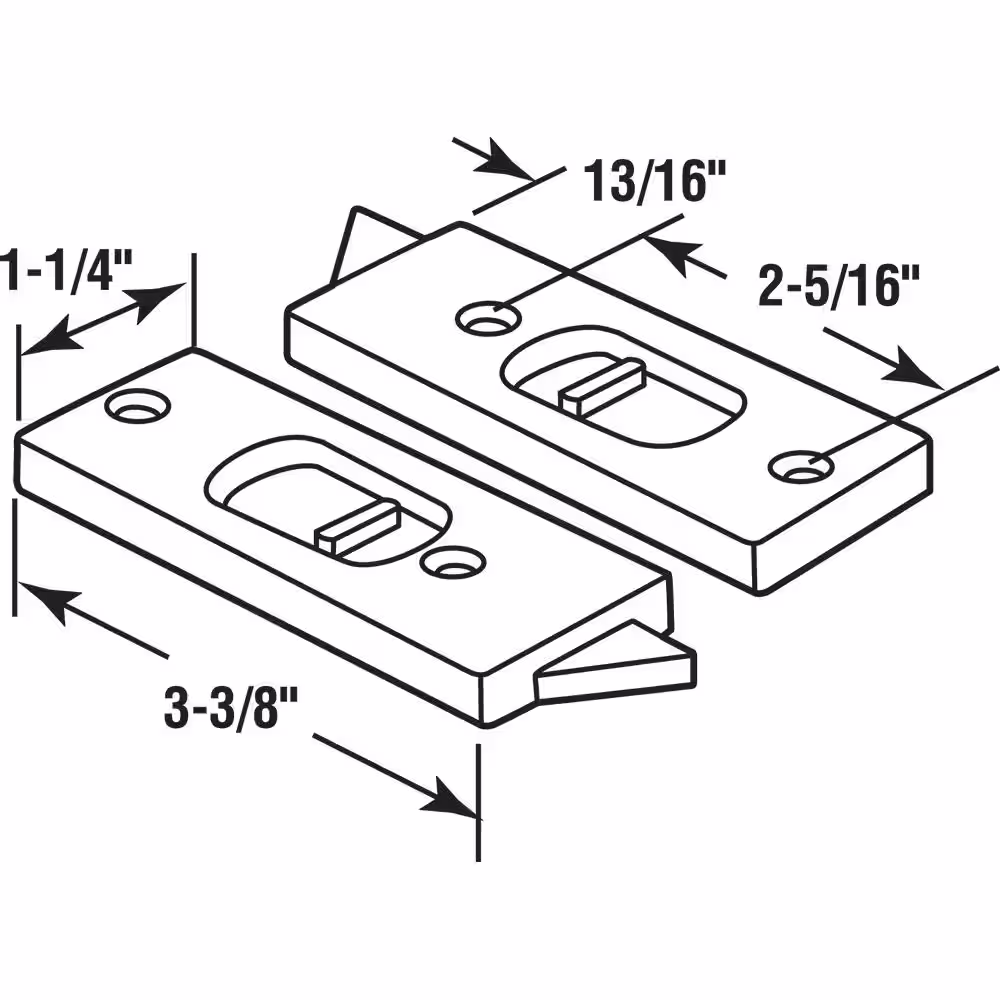 Prime-Line 3-3/8 in. White Plastic Window Lock with spring-loaded Tilt Latch (2-pack)