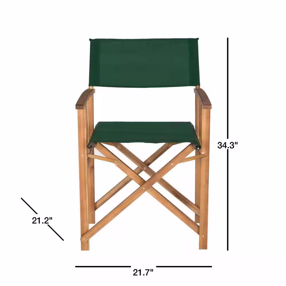 SAFAVIEH Laguna Green/Light Brown Folding Director's Chair (Set of 2)