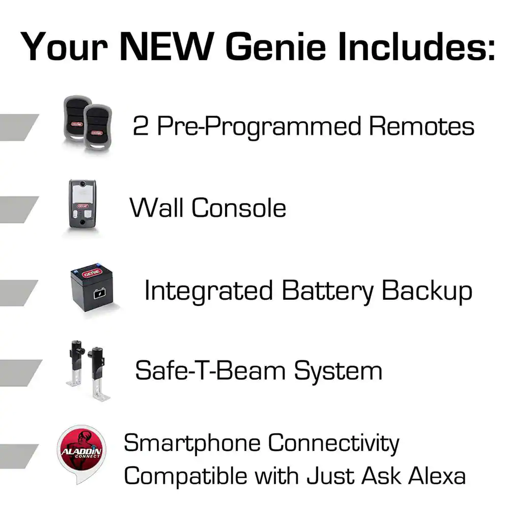Genie Signature Series 1 hp. Belt Drive Smart Garage Door Opener with Battery Backup