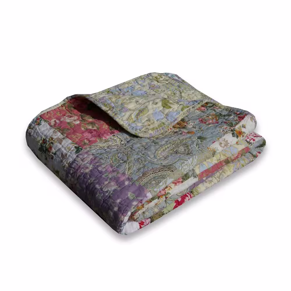 Greenland Home Fashions Blooming Prairie Multi Quilted Cotton Throw