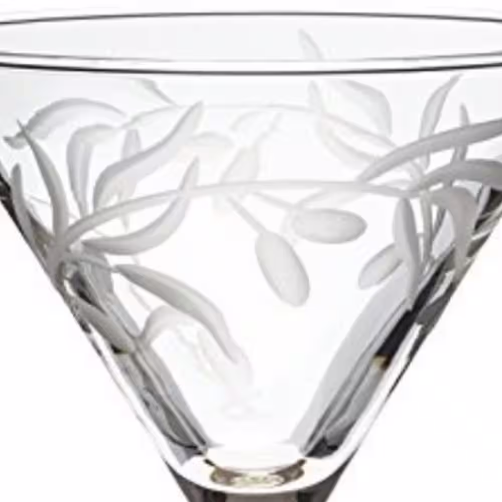 Rolf Glass Olive Branch Clear 10 oz. Martini Glass (Set of 4)