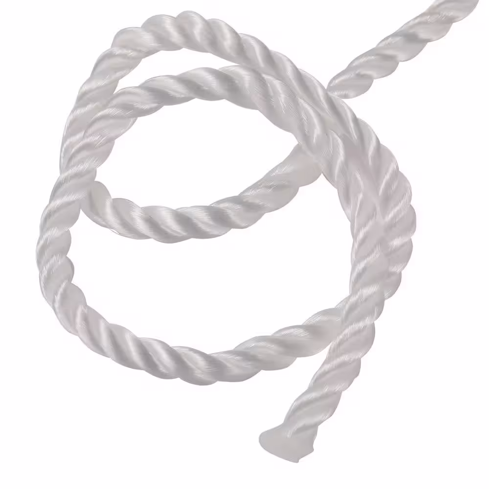 Everbilt 3/8 in. x 100 ft. White Twisted Polypropylene Rope