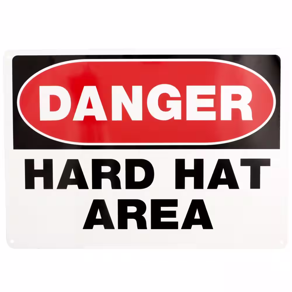 Everbilt 10 in. x 14 in. Aluminum Danger Hard Hat Area Sign