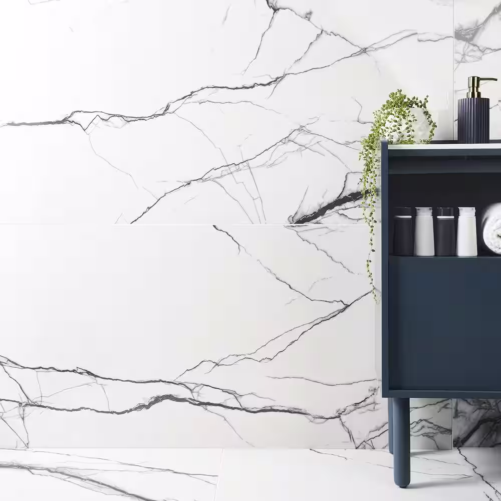 Ivy Hill Tile Magnus Breach 23.62 in. x 47.24 in. Polished Porcelain Marble Look Floor and Wall Tile (15.49 sq. ft./Case)