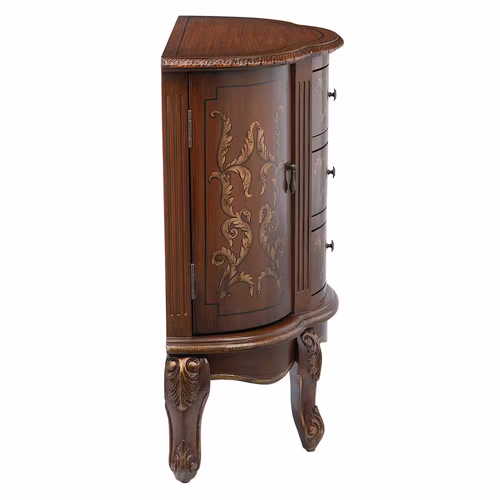 Design Toscano Villa Lucchesi 32 in. Multi-Colored Standard Rectangle Top Wood Serpentine Console Table