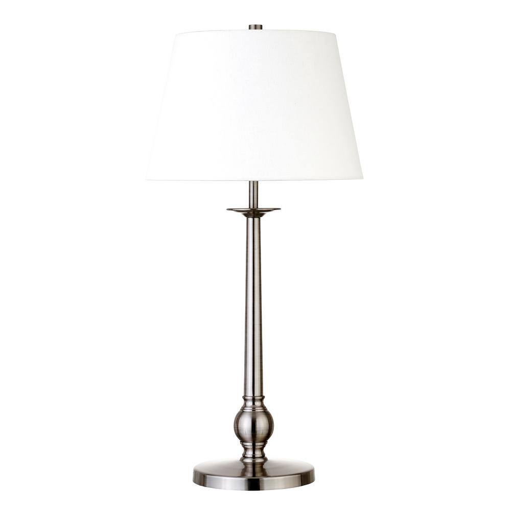 None Wilmer 28 in. Brushed Nickel Table Lamp
