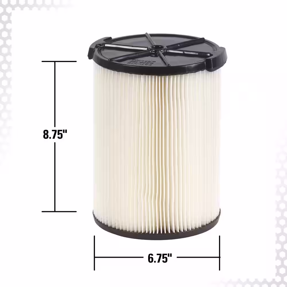 RIDGID General Debris Pleated Paper Wet/Dry Vac Cartridge Filter for Most 5 Gallon and Larger RIDGID Shop Vacuums (1-Pack)