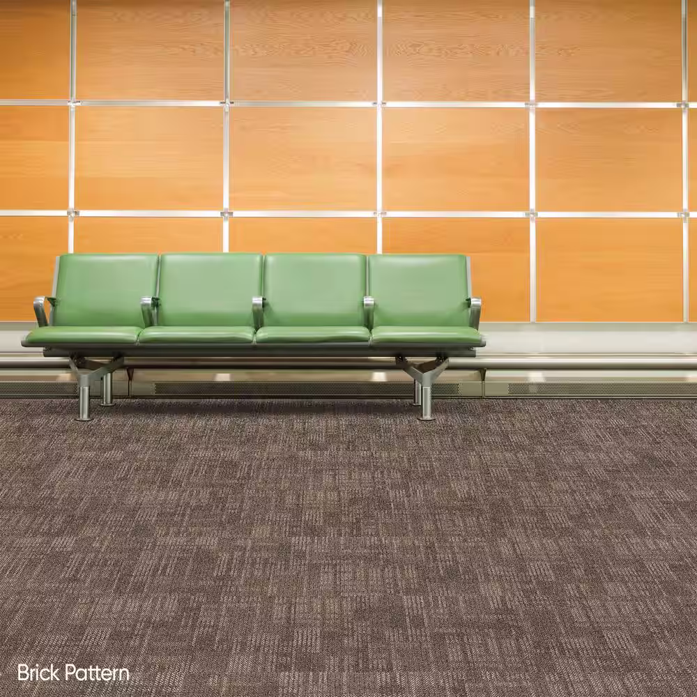 KRAUS Carnegie Deep Ochre Residential/Commercial 19.7 in. x 19.7 in. Glue Down Carpet Tile (20 Tiles/Case) 53.82 sq. ft.