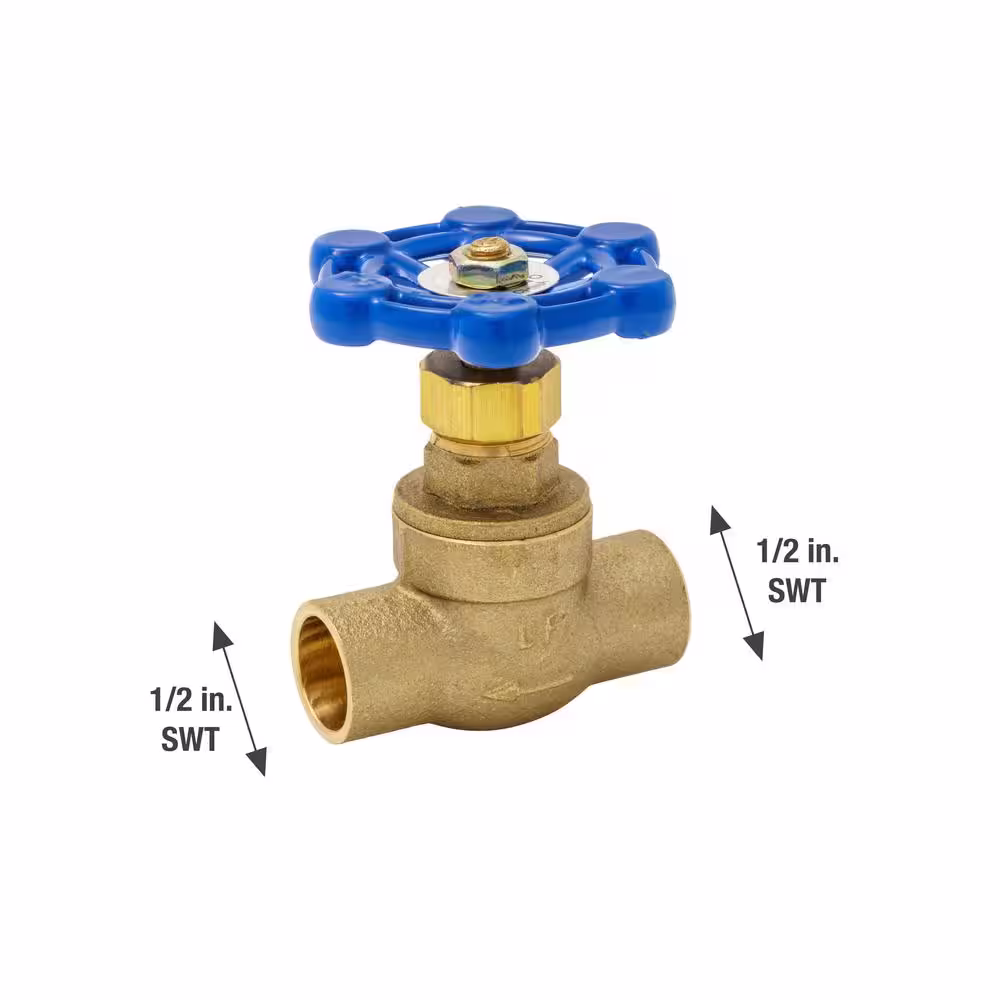 Everbilt 1/2 in. Brass Sweat x Sweat Stop Valve