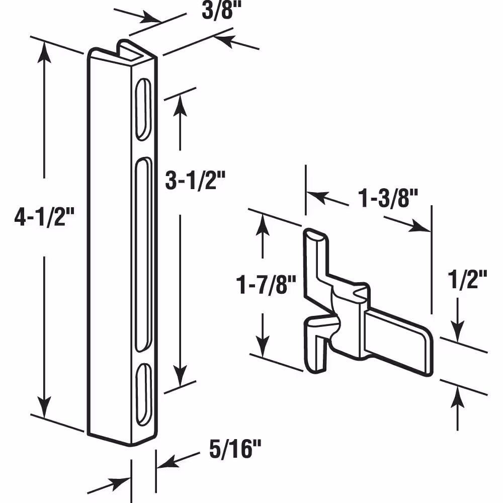 Prime-Line Aluminum Screen Door Latch and Strike, IWC