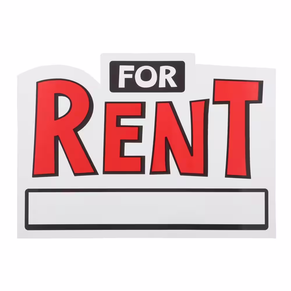 Everbilt 10 in. x 14 in. 2D Shaped for Rent Sign