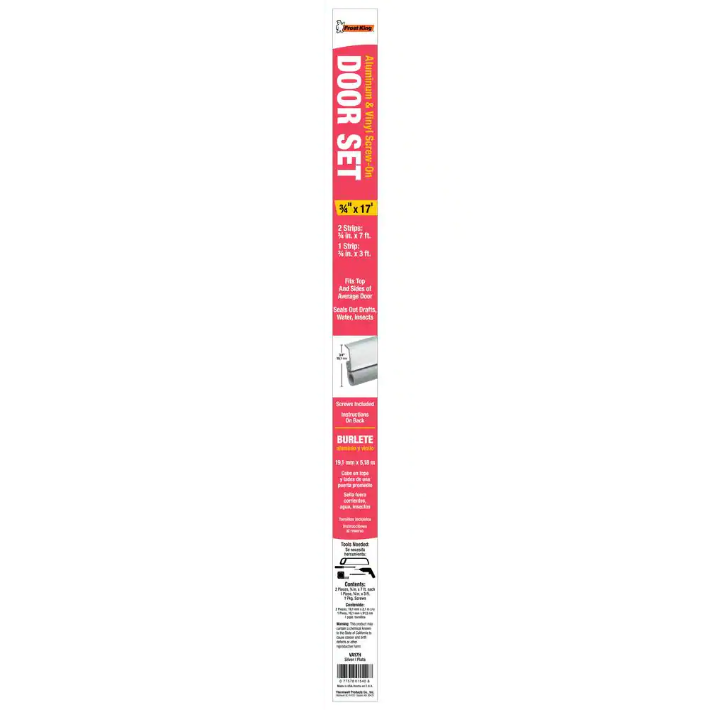 Frost King 3/4-in x 17-ft 2 pieces 7-ft and 1 piece 3-ft Silver Aluminum and Vinyl Adjustable Door Set