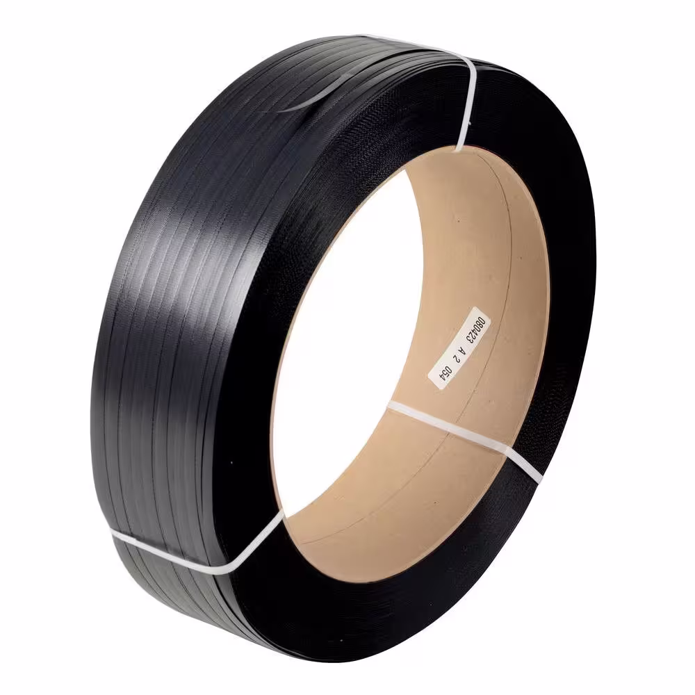 Vestil 9,000 ft. Roll 16 in. x 6 in. Core Heavy Duty Black Poly Strapping