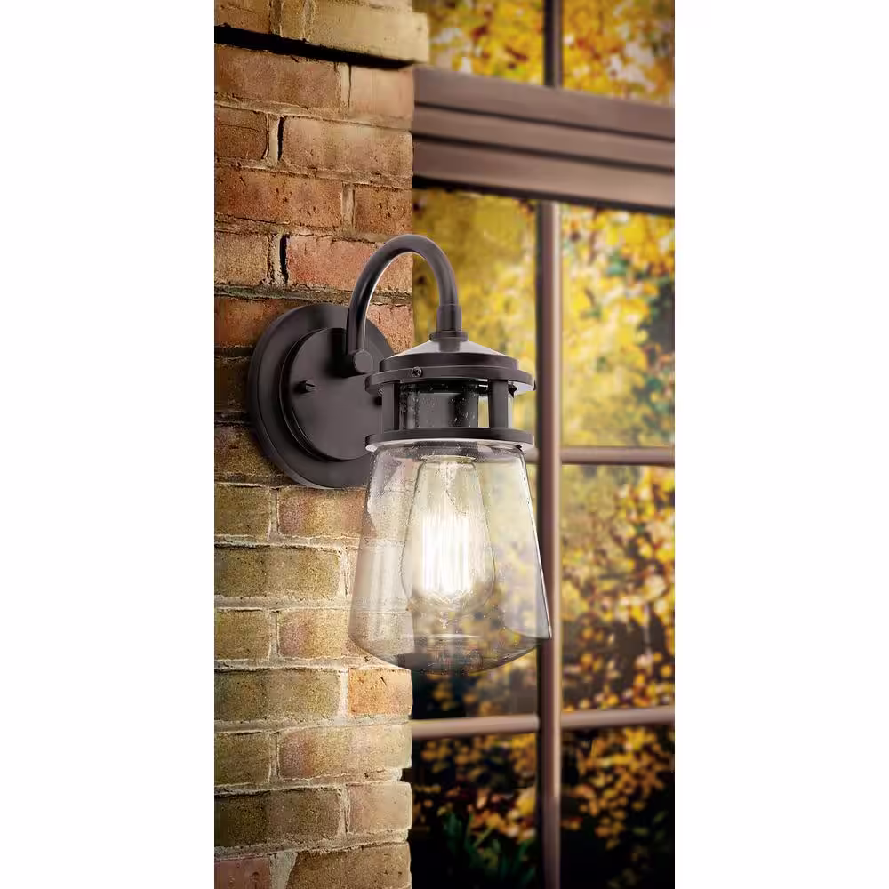 KICHLER Lyndon 1-Light Architectural Bronze Outdoor Hardwired Barn Sconce with No Bulbs Included (1-Pack)