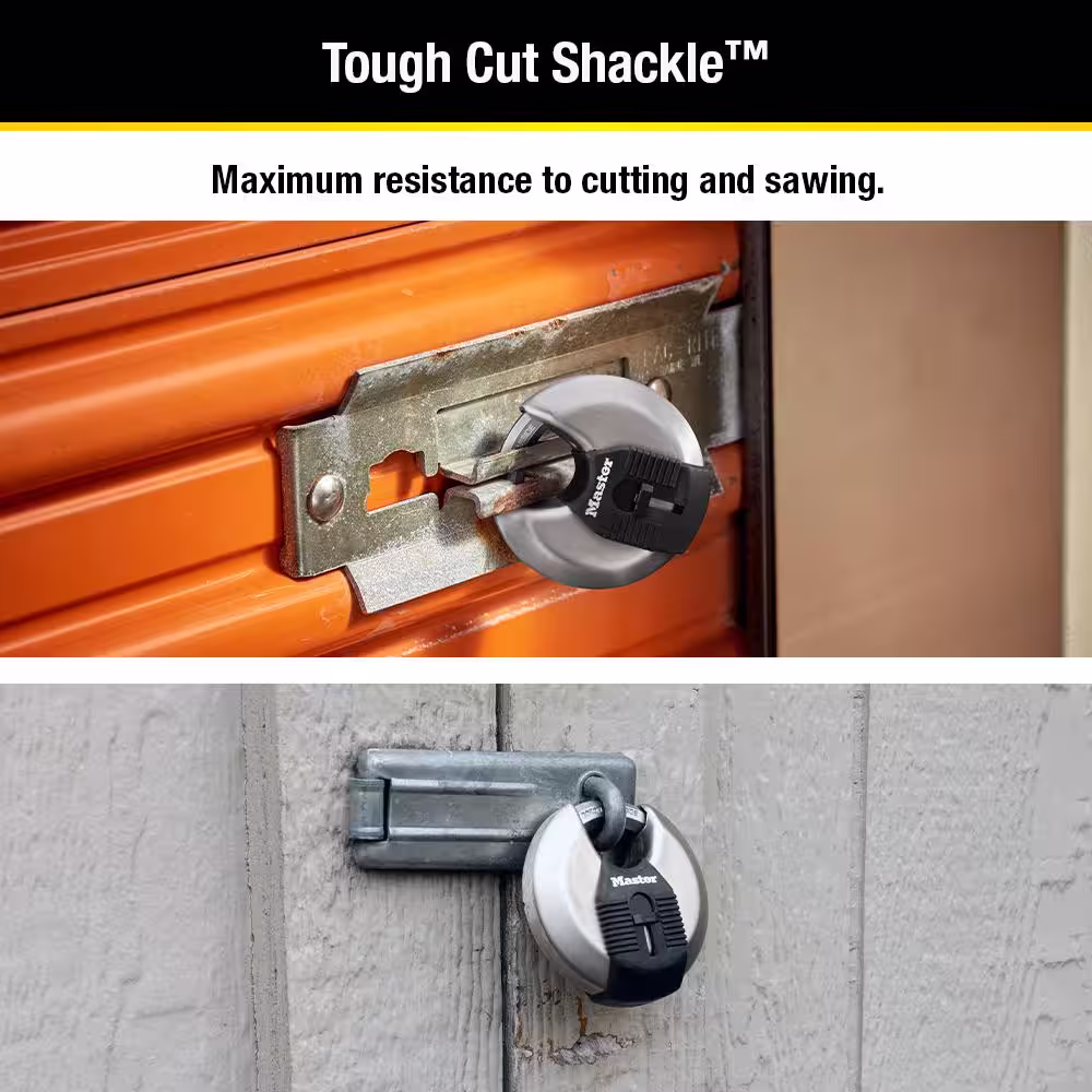 Master Lock Heavy Duty Outdoor Shrouded Padlock with Key, 2-3/4 in. Wide, 2 Pack