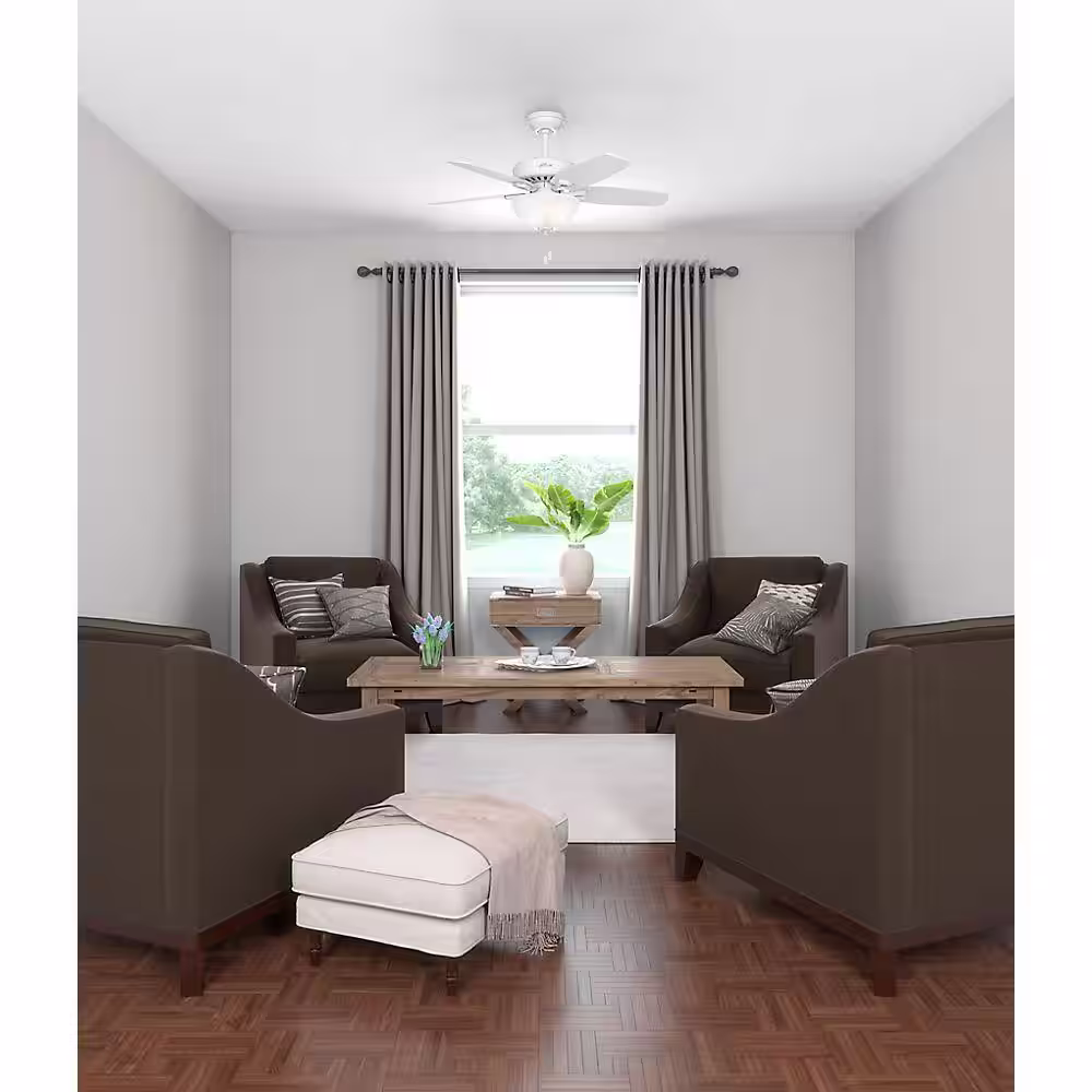 Hunter Builder Small Room 42 in. Indoor Snow White Bowl Ceiling Fan with Light Kit