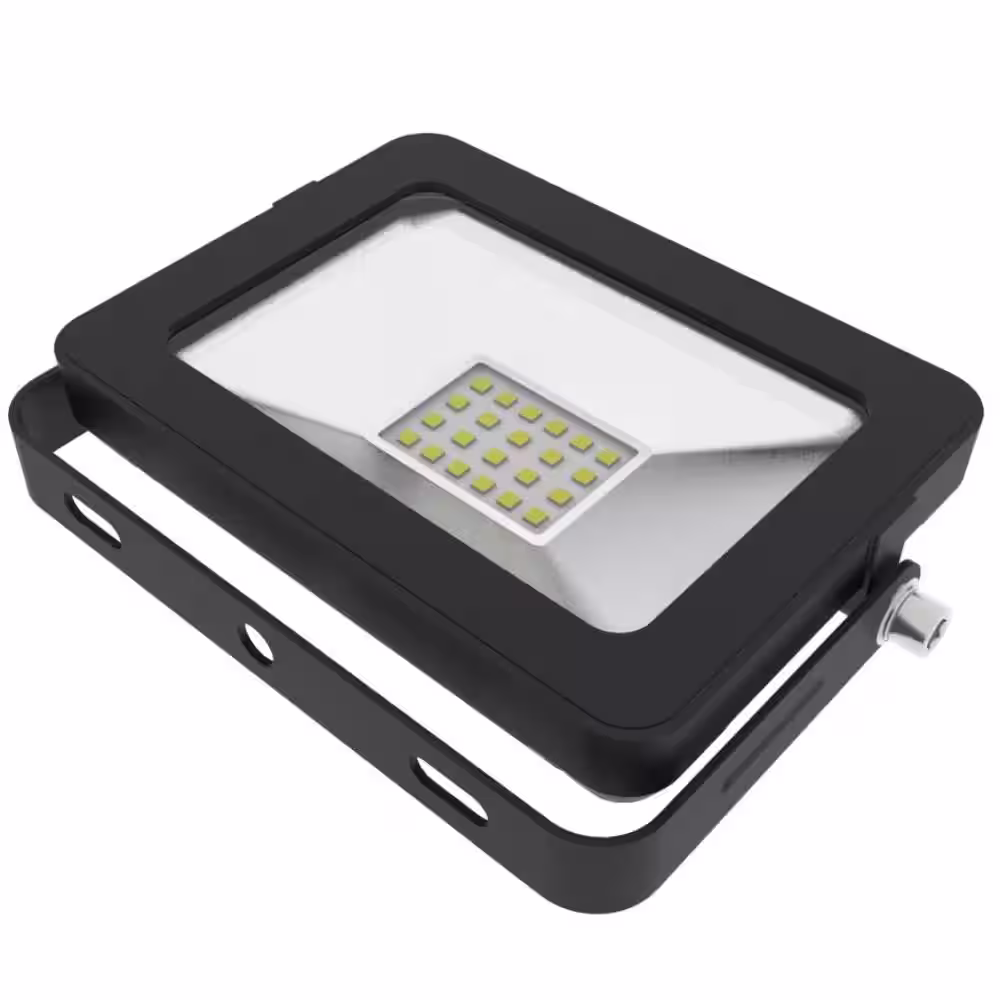 J&H LED 70-Watt Equivalent Integrated Black Outdoor LED Flood Light, 1200 Lumens, Security Light