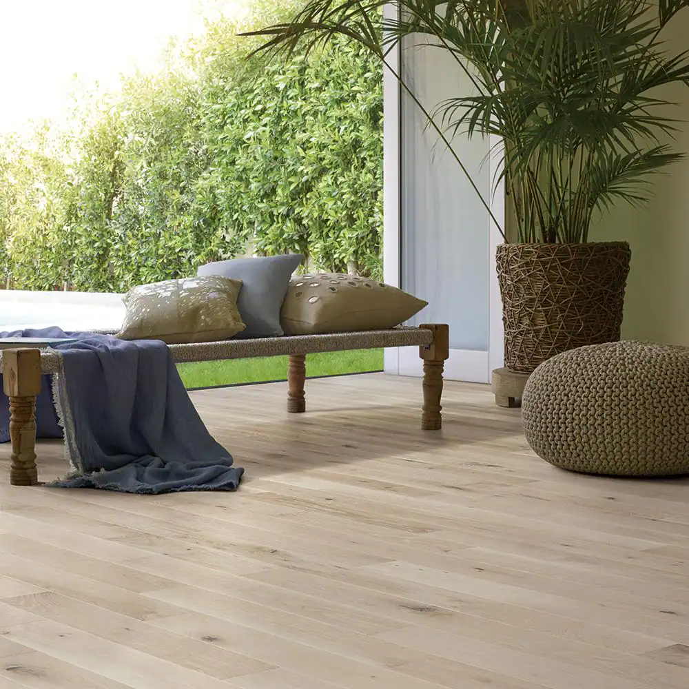 Malibu Wide Plank Pelican Hill French Oak 3/4 in. T x 5 in. W Wire Brushed Solid Hardwood Flooring (904 sq. ft./pallet)