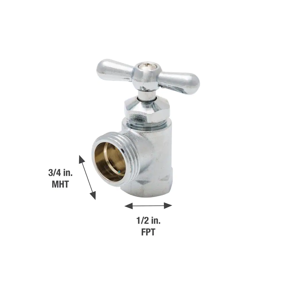 Everbilt 1/2 in. x 3/4 in. FIP x MHT Chrome-Plated Brass Front Operated Washing Machine Valve