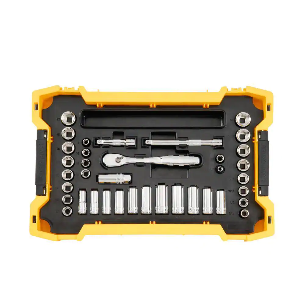 DEWALT 1/4 in. and 3/8 in. Drive Mechanics Tool Set with Toughsystem Trays (131-Piece)