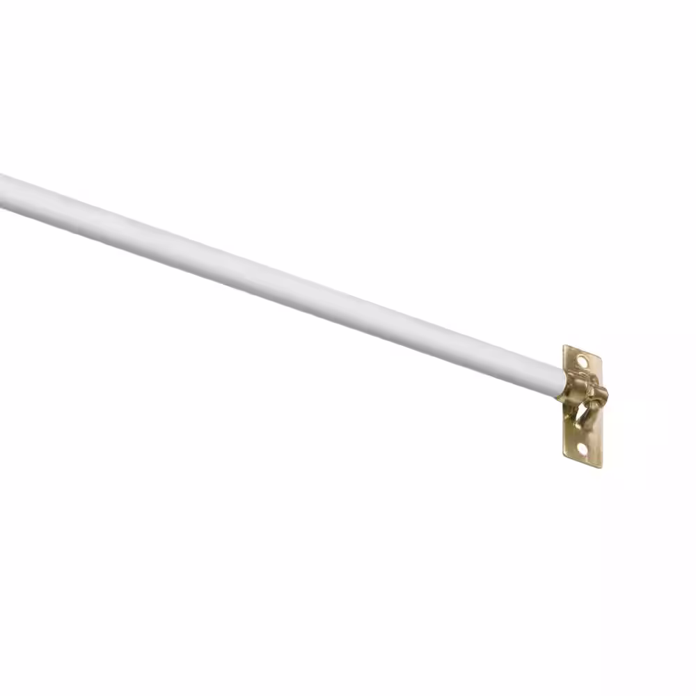 ACHIM Fantasia 21 in. to 38 in. Adjustable 5/16 in. Round Swivel End Sash Rod in White