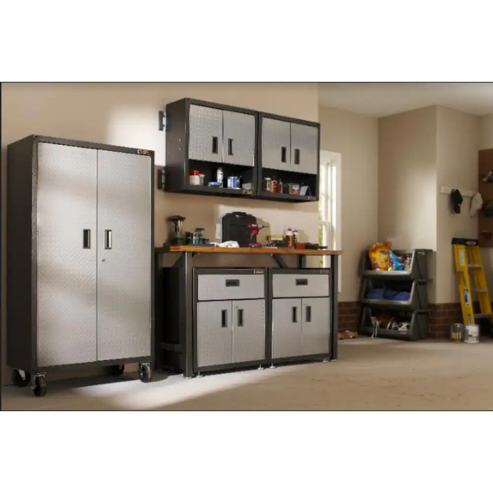 Gladiator 11-Piece Steel Garage Storage System in Silver (103 in. W x 66 in. H x 20 in. D)