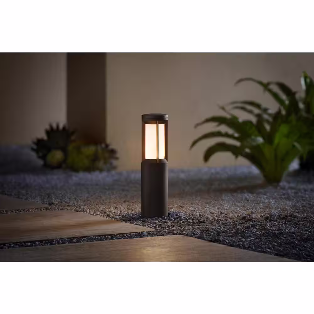 Hampton Bay Madison 20-Watt Equivalent Low Voltage Black Hardwired Integrated LED Weather Resistant Outdoor Path Light